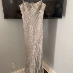 Grey silk gown